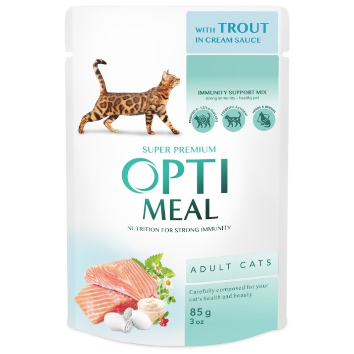 Влажный корм для кошек Optimeal Adult Cats Trout 85g
