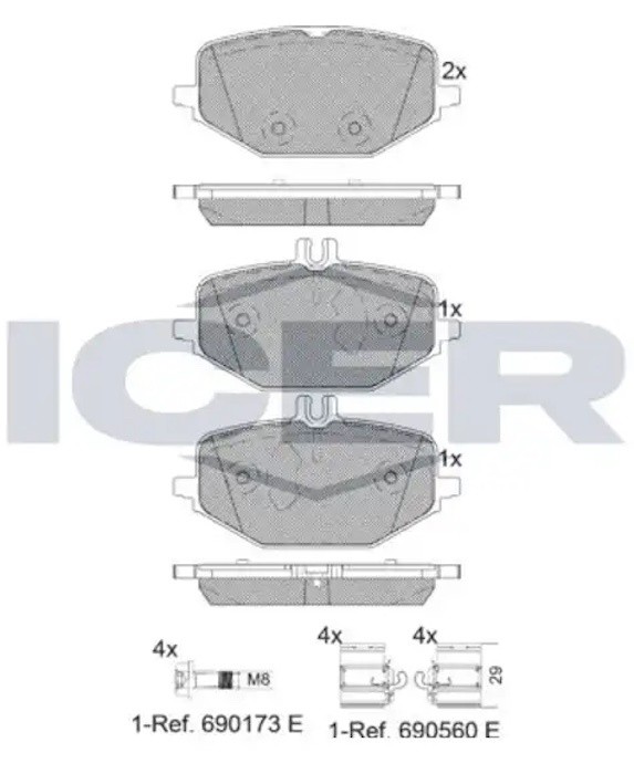 Set placute frână ICER 182371-203