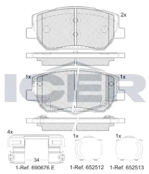 Set placute frână ICER 182441