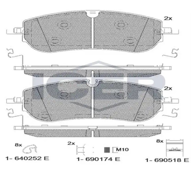 Set placute frână ICER 182451