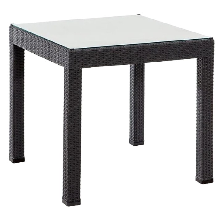 Masă Moda Life Rattan Lux With Glass 80x80cm Antracite