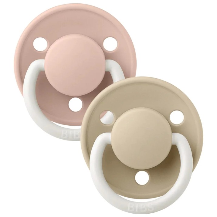 Suzeta BIBS De Lux Glow 2 Pack 0-6months Blush/Vanilla (180216)