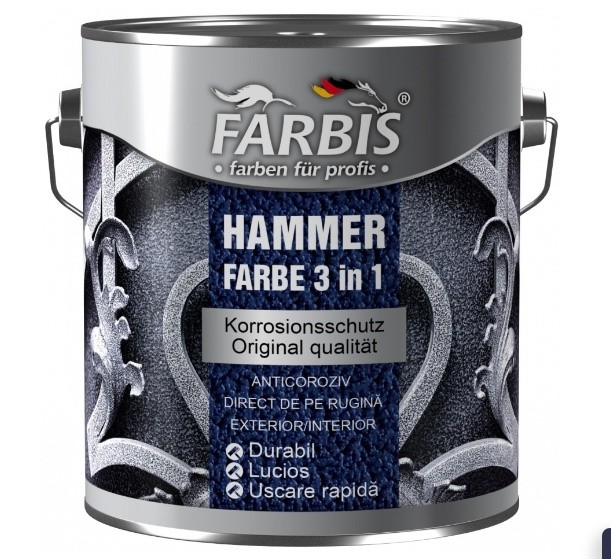Vopsea Farbis Hammer 3in1 F 1355 Black 2.5L CG205525