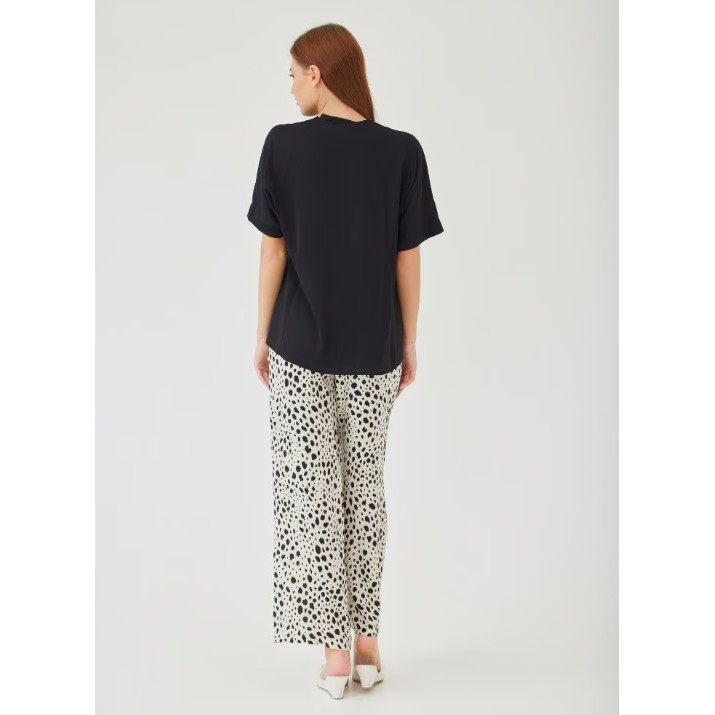 Пижама Ajoure C23623 Black/Print Leopard, s.S