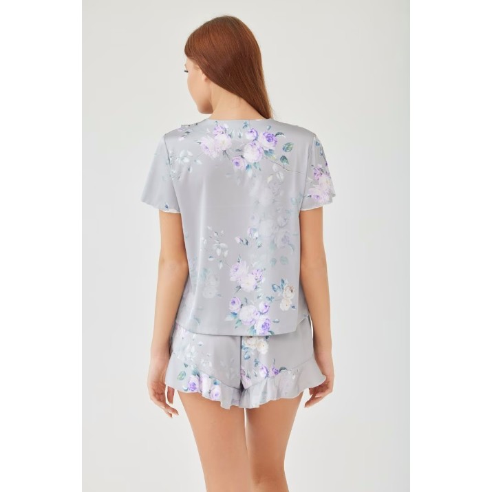 Пижама Ajoure M23615 Grey/Print Flowers, s.S
