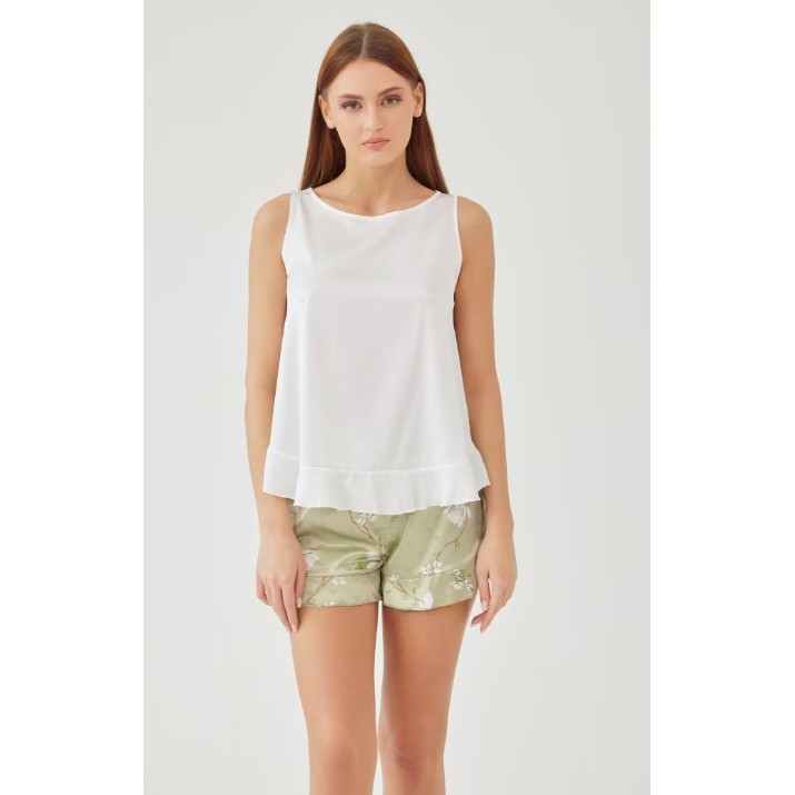 Pijama Ajoure M23618 Ivory/Print Green, s.L