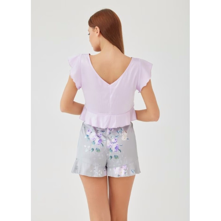 Pijama Ajoure M23619 Violet/Print Grey, s.XS