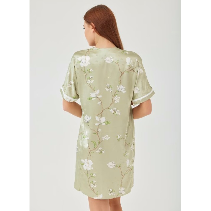 Camașa de noapte Ajoure M4209 Green/Print Flowers, s.2XL