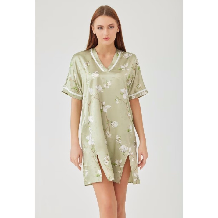 Ночная рубашка Ajoure M4209 Green/Print Flowers, s.M