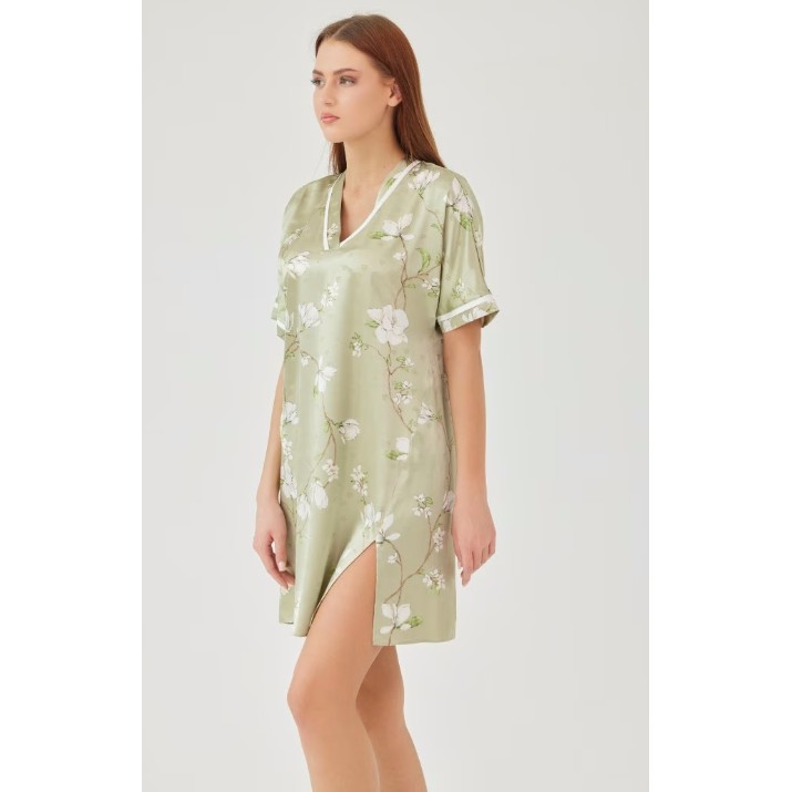 Ночная рубашка Ajoure M4209 Green/Print Flowers, s.S