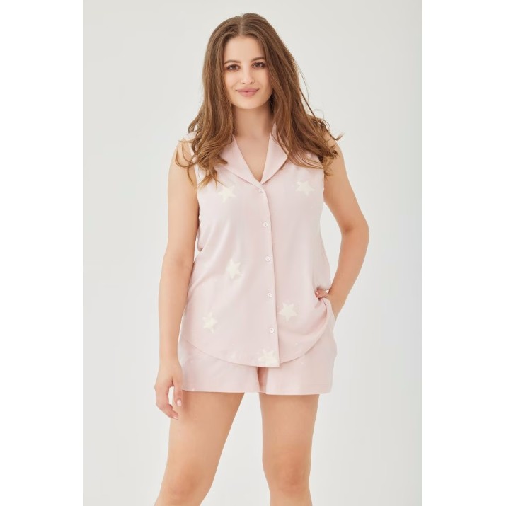 Pijama Ajoure T23610 Powder/Print Stars, s.M