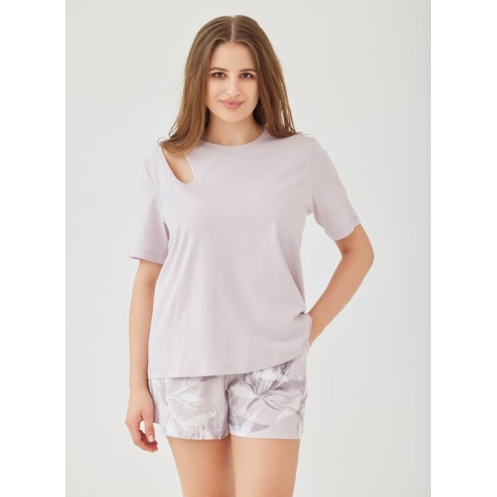 Pijama Ajoure T23613 Truffle/Print Leaf, s.2XL
