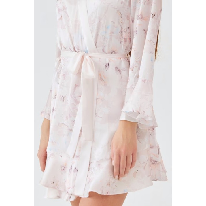 Халат Ajoure M5157 Beige/Print Flowers, s.XS
