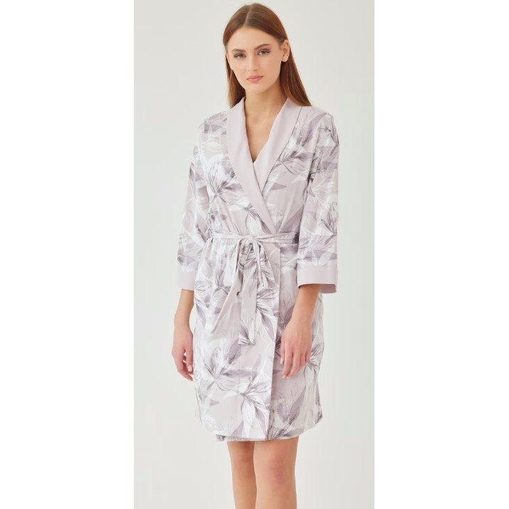Халат Ajoure T5156 Truffle/Print Leaf, s.M