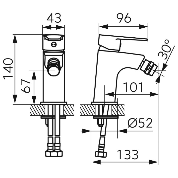 Baterie pentru bideu Ferro Ritto BTR6BL