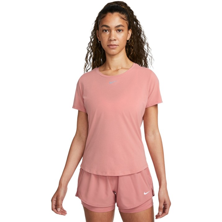 Tricou de dame Nike W Nk One Luxe Df Ss Std Top Red Stardust, s.M