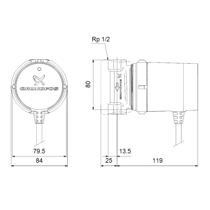 Циркуляционный насос Grundfos Comfort 15-14 B PM