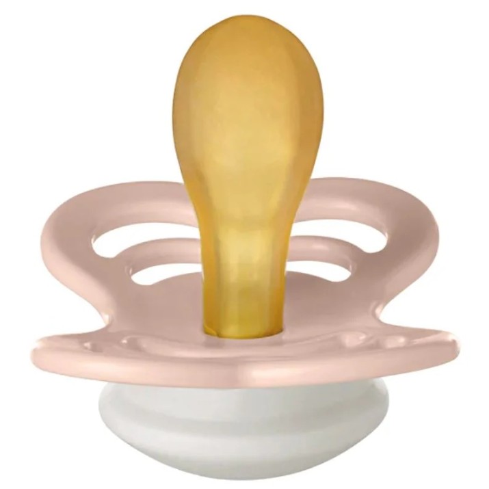Пустышка BIBS Supreme Latex Glow 2 Pack 6+ months Blush/Vanilla (270357)