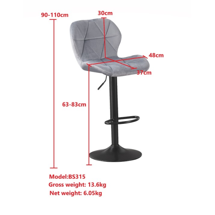 Scaun de bar Xenos Manhattan Grey