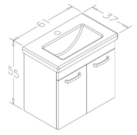 Dulap cu lavoar Orka Bafa 61 White (10KF50061EC)