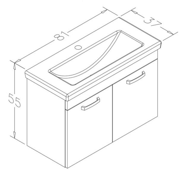 Dulap cu lavoar Orka Bafa 81 White (10KF50081EC)