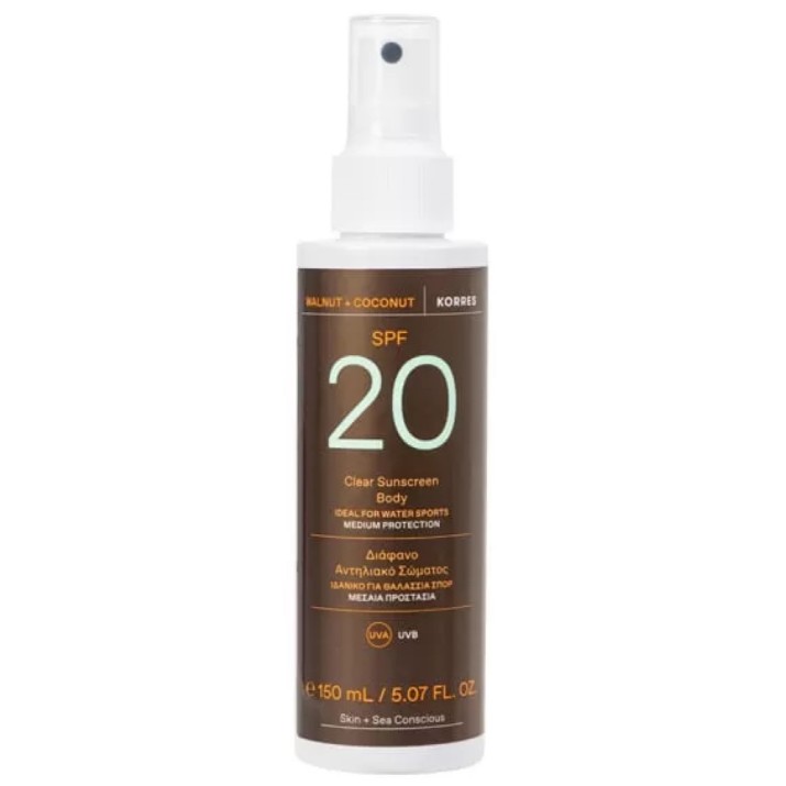 Ulei de protecție solară Korres Sunscreen Body Walnut + Coconut SPF20 150ml