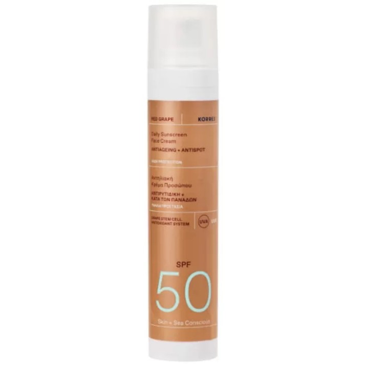 Cremă de protecție solară Korres Tinted Sunscreen Face Cream Red Grape SPF50 50ml