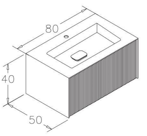 Dulap cu lavoar Orka Cube 80 Grey Matt (2885)