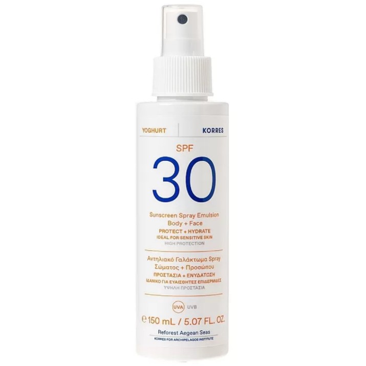 Солнцезащитная эмульсия Korres Yoghurt Emulsion Body & Face SPF30 150ml