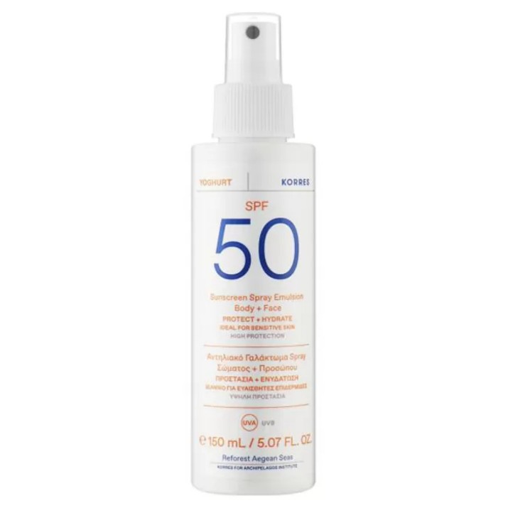 Emulsie de protecție solară Korres Yoghurt Emulsion Body & Face SPF50 150ml