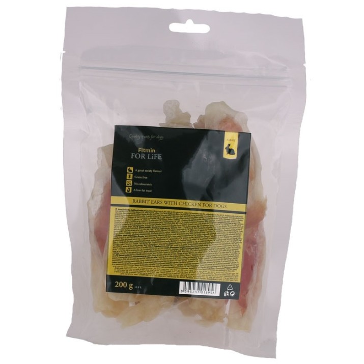 Лакомства для собак Fitmin For Life Treat Rabbit Ears with Chicken 200g
