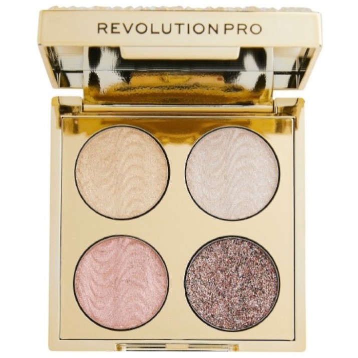 Fard de pleoape Revolution Pro Crystal Eye Quad Eyeshadow Palette Gold Crystal