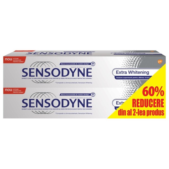 Pastă de dinţi Sensodyne Extra Whitening 100ml 2pcs