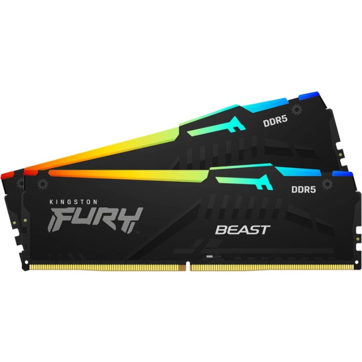 Оперативная память Kingston Fury Beast RGB 32Gb DDR5-5600HMz Kit (KF556C36BBEAK2-32)