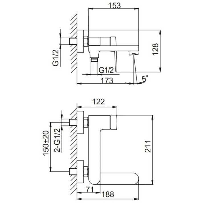 Смеситель для ванны Frap F3285-6