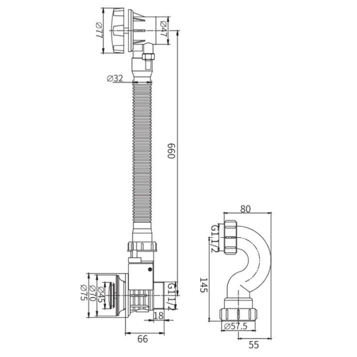 Sifon pentru cada Frap F68-23