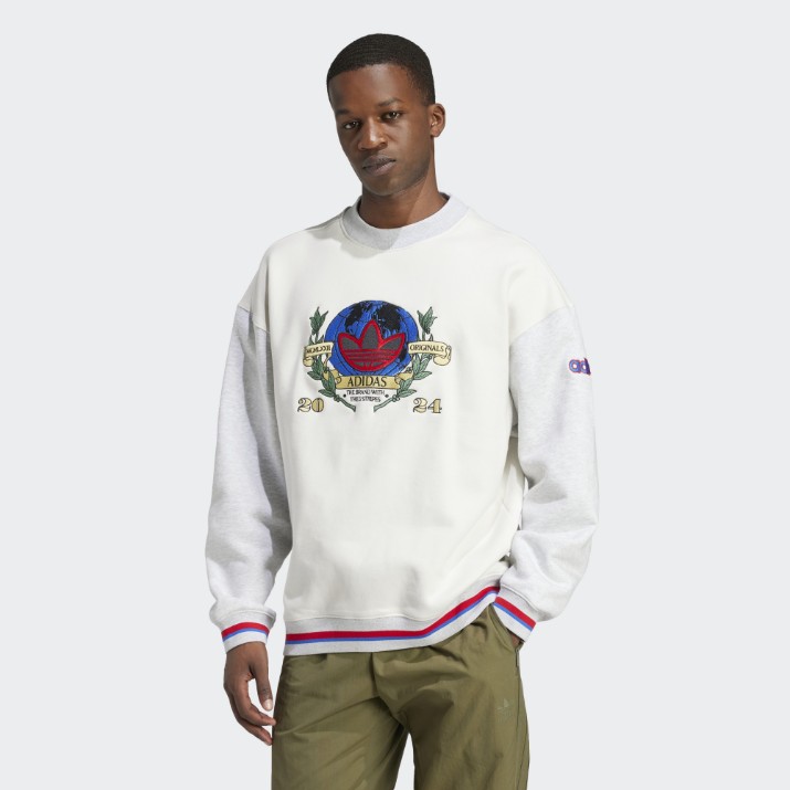 Hanorac pentru bărbați Adidas Olpc Crew Cloud White, s.XXL