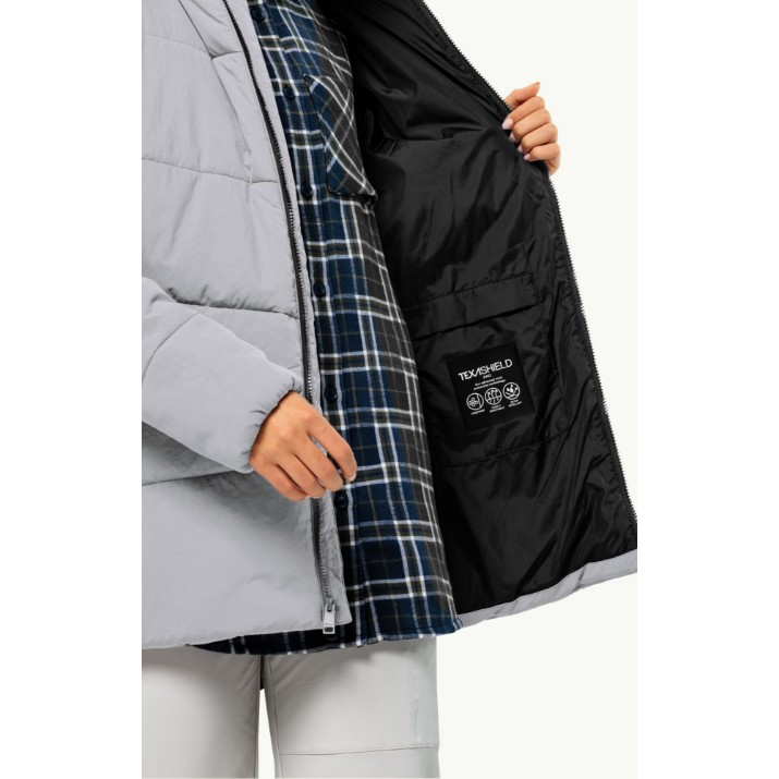 Женская куртка Jack Wolfskin Karolinger Long Jkt W Gray, s.XS