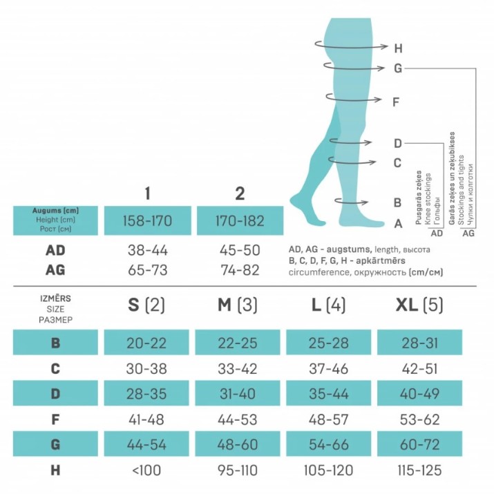 Ciorapi compresivi Tonus Elast 0403 Soft 158-170cm, s.XL Hazel