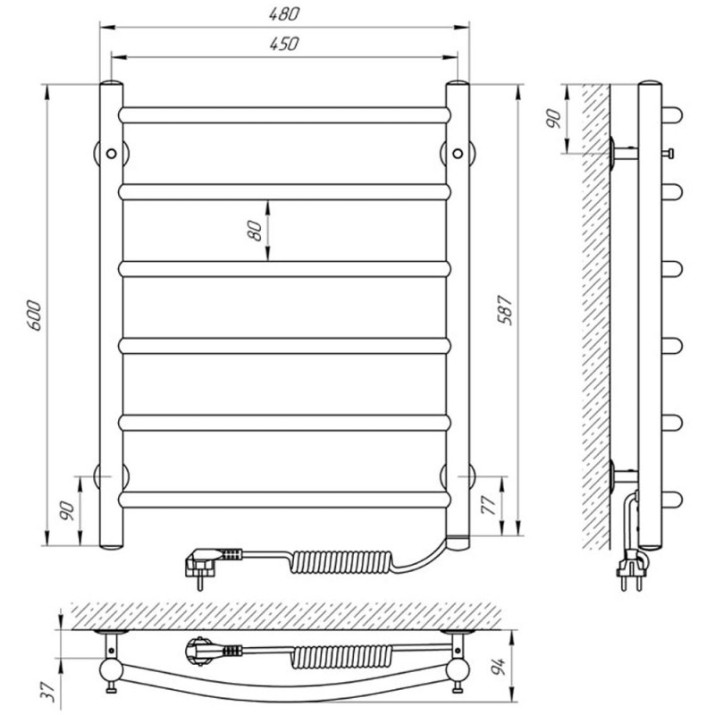 Uscător de prosoape Laris Classic P6 450х600 Elektro R