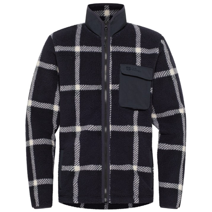 Hanorac pentru bărbați Jack Wolfskin Felslicht Check Jkt M Dark Navy, s.M