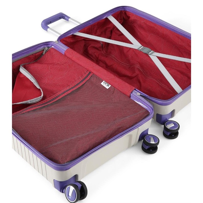 Valiză CCS 5239 M White/Purple