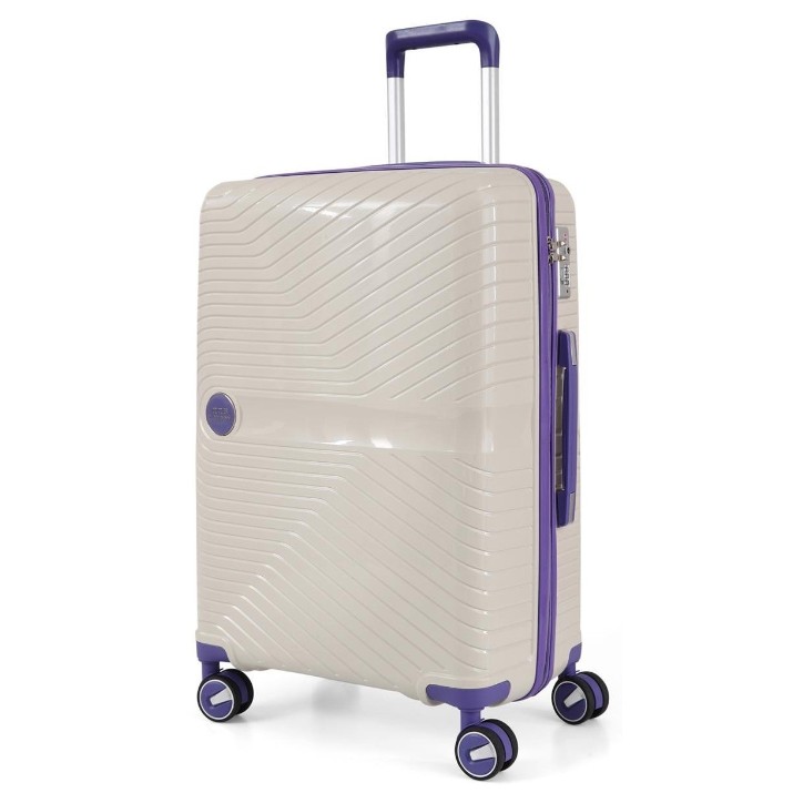 Valiză CCS 5239 M White/Purple