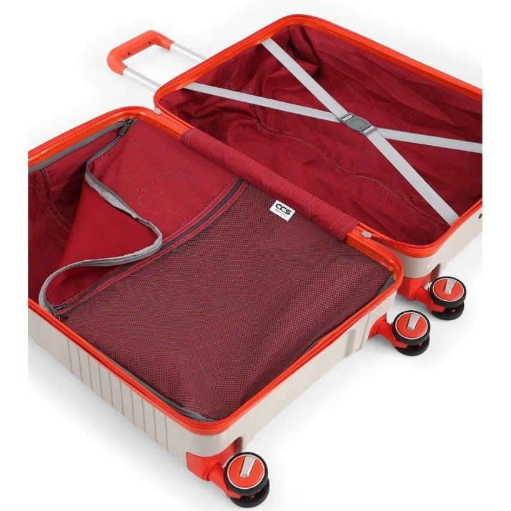 Valiză CCS 5239 L White/Orange