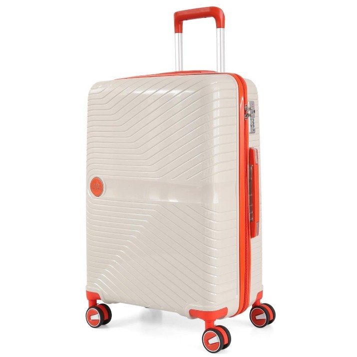 Valiză CCS 5239 L White/Orange