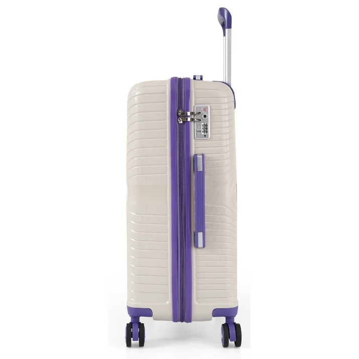 Valiză CCS 5239 L White/Purple