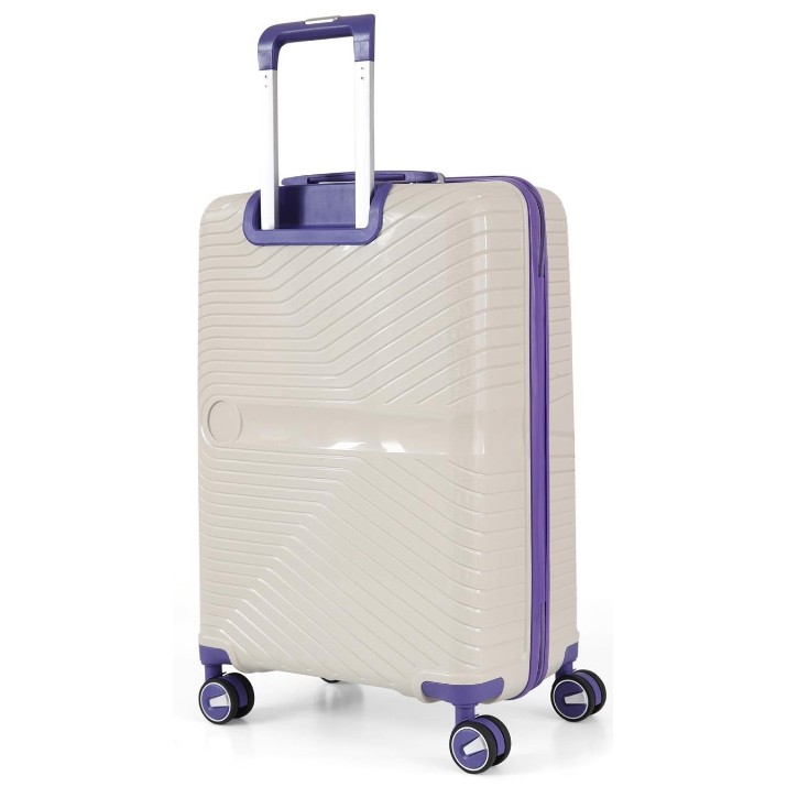 Valiză CCS 5239 L White/Purple