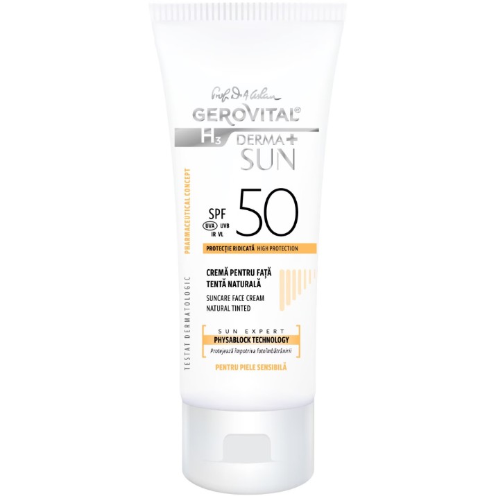Cremă de protecție solară Gerovital Sun H3 Derma+ Cream SPF50 50ml