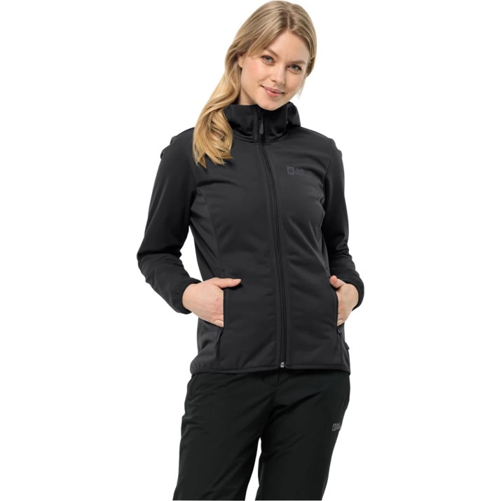 Jachetă de damă Jack Wolfskin Windhain Hoody W Black, s.L