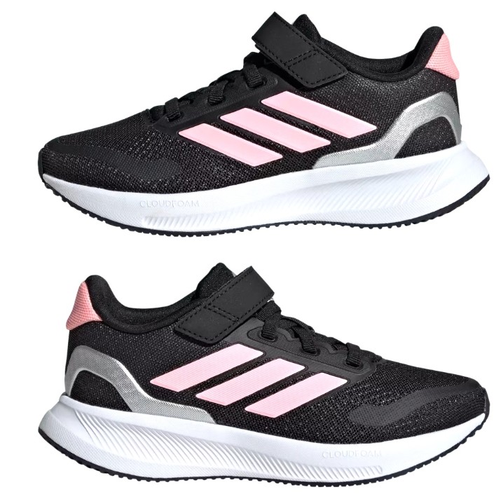 Кроссовки детские Adidas Runfalcon 5 El C Core Black/Pink Spark/Silver Metallic, s.33.5